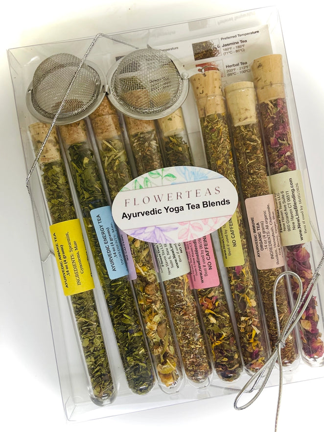 Ayurvedic Yoga Tea Blends Test Tube Sampler Gift Box