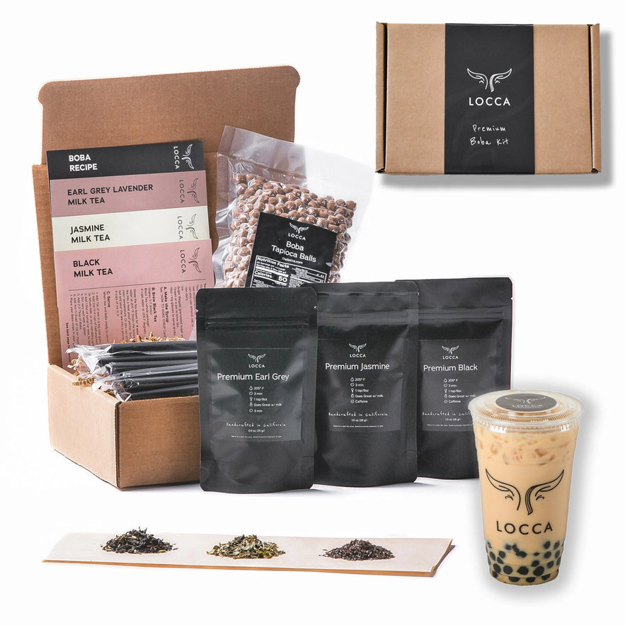 Locca Boba Tea Kit - the Classic - Premium Bubble Tea - Up to 24 Drinks - Gift Set